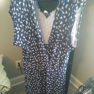 Torrid butterfly swing dress blue white